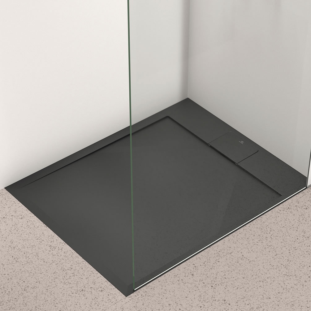 Lifestyle image of Ideal Standard i.life Ultra Flat S Jet Black 1000 x 800mm Stone Resin Shower Tray